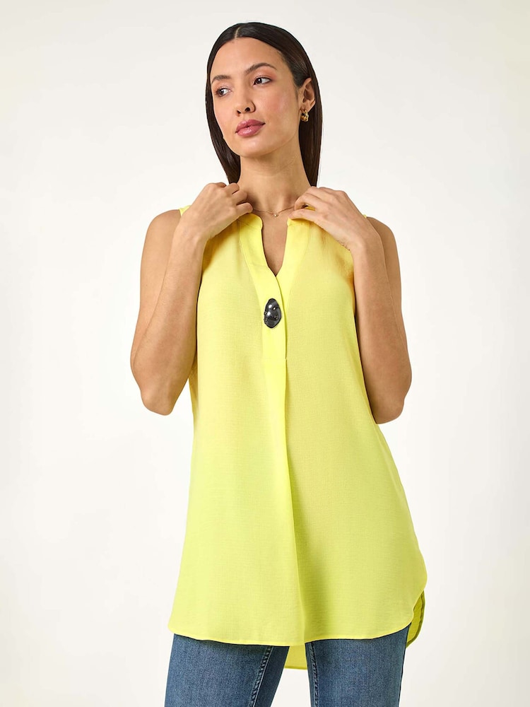 Roman Yellow Longline Buttoned Tunics Top - Image 4 of 5