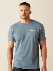 Ariat Blue Eagle Rock 100% Cotton Western Back Print Graphic T-Shirt - Image 2 of 6