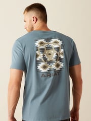 Ariat Blue Eagle Rock 100% Cotton Western Back Print Graphic T-Shirt - Image 3 of 6