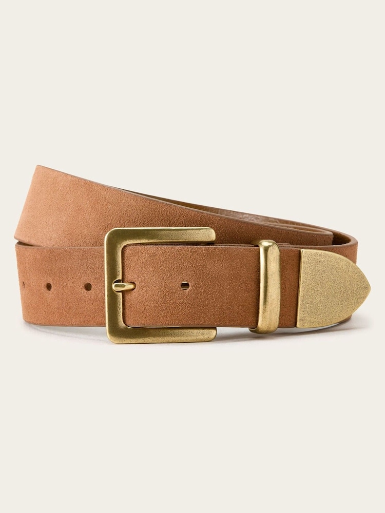 Ariat Aspen Suede Leather Brown Belt - Image 1 of 1 Ariat Aspen Suede Leather Brown Belt - Image 1 of 1