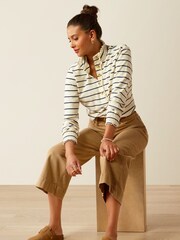 Ariat Cream Hollingworth Ruffle Button Up Jumper - Image 3 of 4