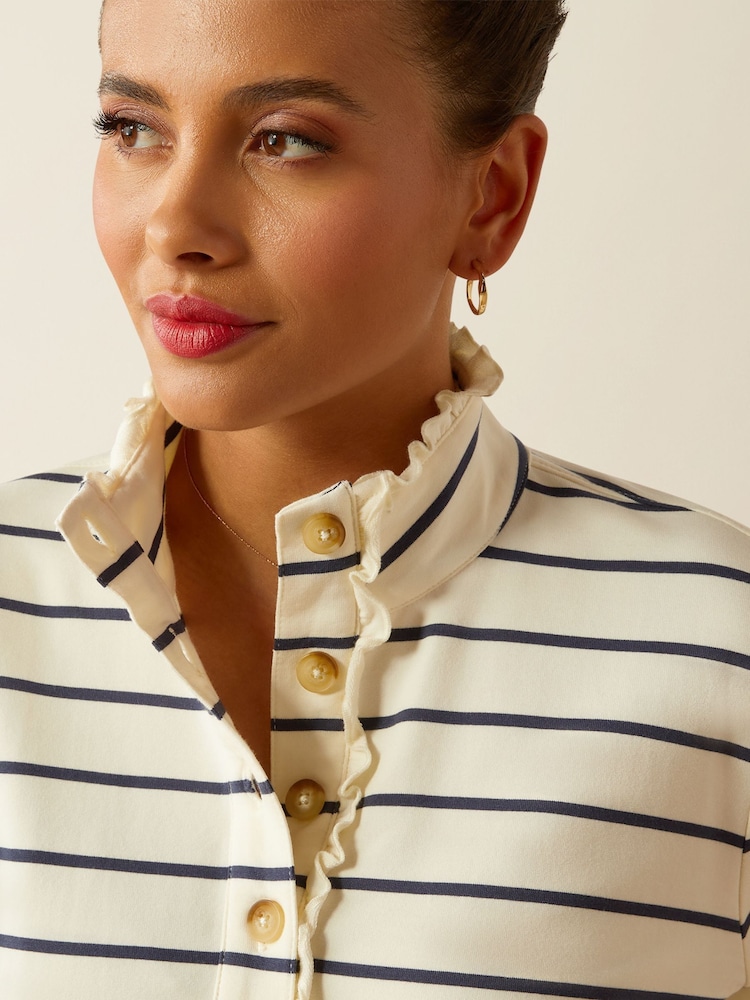Ariat Cream Hollingworth Ruffle Button Up Jumper - Image 4 of 4