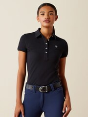 Ariat Blue Prix 3.0 Cotton Pique Polo Shirt - Image 1 of 4