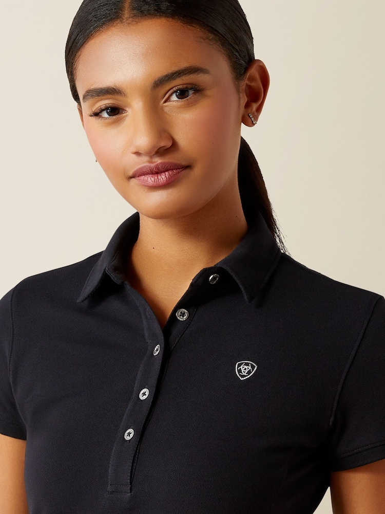 Ariat Blue Prix 3.0 Cotton Pique Polo Shirt - Image 4 of 4