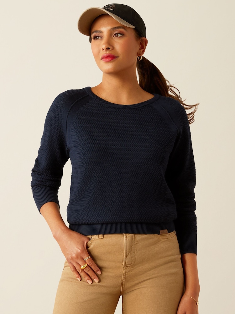 Ariat Green Cambeck Crew Neck Blend Jumper - Image 1 of 5