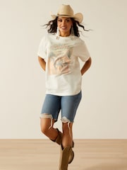 Ariat Rodeo Western Studded Graphic White T-Shirt - Image 3 of 4