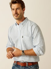 Ariat синий Grafham Seersucker Stipe - Image 2 of 5
