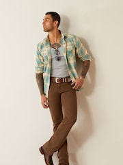 Ariat Retro Fit Blue Hardin Western 100% Cotton Check Shirt - Image 3 of 4