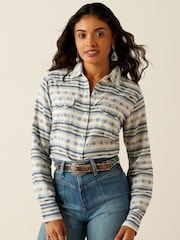 Ariat Cream Seaside Western Serape Print 100% Cotton Snap Closure Shirt - Bild 1 von 4