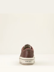 Коричневый - Коричневые кожаные кроссовки на платформе с принтом Ariat Skylar Цветы - Image 4 of 6