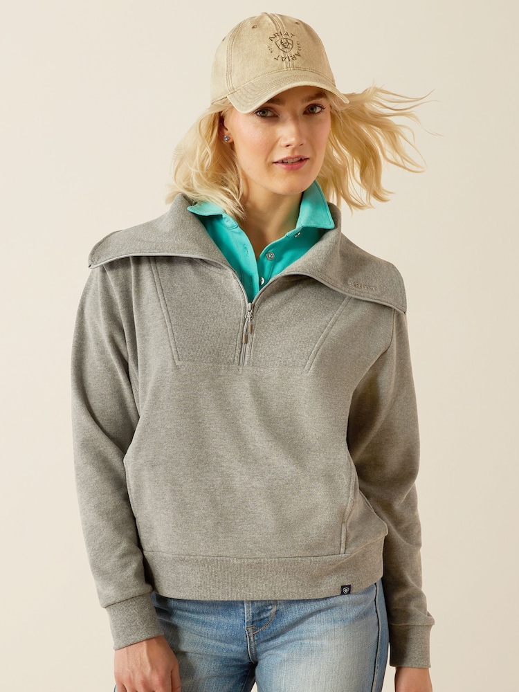 Ariat Grey Fern 1/2 Zip Sweatshirt - Image 1 of 5