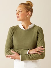 Ariat Green Cambeck Crew Neck Blend Jumper - Image 1 of 4