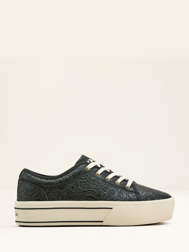 Ariat Skylar Floral Print Emboss Leather Platform Trainers - Image 1 of 7 Ariat Skylar Floral Print Emboss Leather Platform Trainers - Image 1 of 7