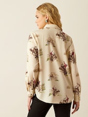 Ariat Cream Homestyle Western Rodeo Print Button Up Blouse Shirt - Image 2 of 4