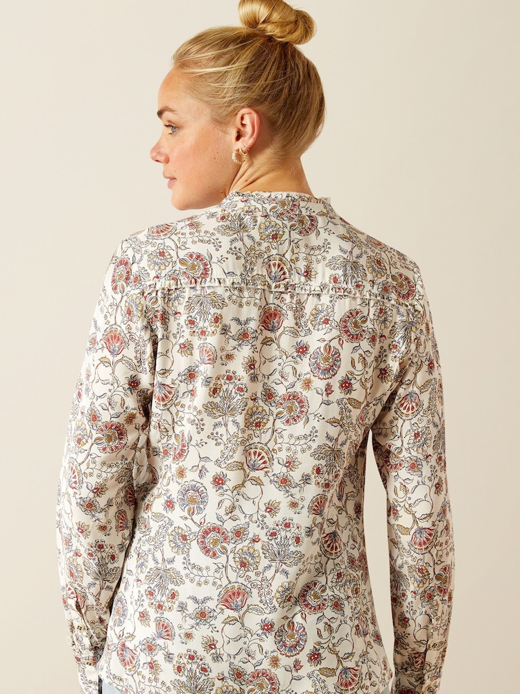 Ariat Red Clarion Ruffle Neck Paisley Print Blouse - Image 2 of 5