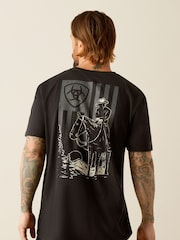 Ariat Big Sky Freedom Western Back Print Graphic 100% Cotton Black T-Shirt - Image 2 of 5