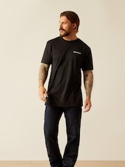 Ariat Big Sky Freedom Western Back Print Graphic 100% Cotton Black T-Shirt - Image 3 of 5