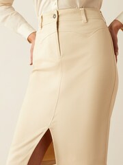 Ariat Natural Rachel Western Detail Split Front Midi Skirt - Image 4 of 4