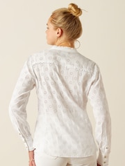 Ariat Clarion Ruffle Neck Broderie White Shirt - Image 2 of 5