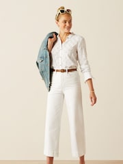 Ariat Clarion Ruffle Neck Broderie White Shirt - Image 3 of 5