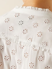 Ariat Clarion Ruffle Neck Broderie White Shirt - Image 4 of 5