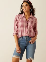 Розовый - Синяя рубашка в стиле вестерн из 100% хлопка Ariat Billie Jeans - Изображение 1 из 4