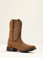 Ariat MNS Bodie Zip Suede Western Brown Boots - Image 2 of 4