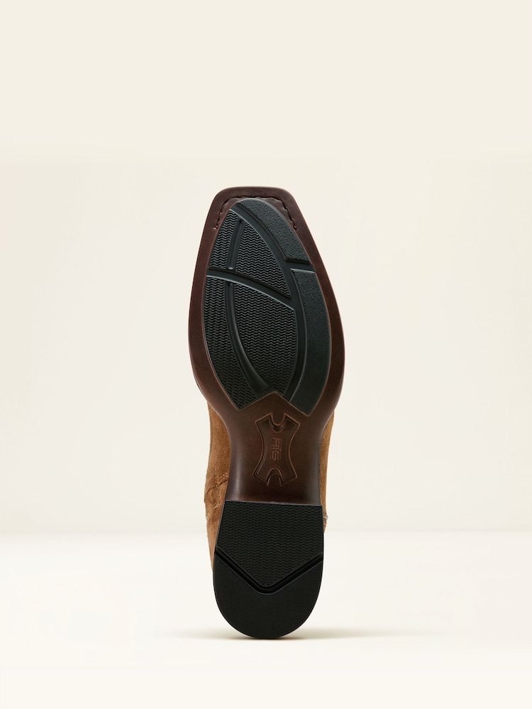 Ariat MNS Bodie Zip Suede Western Brown Boots - Image 4 of 4