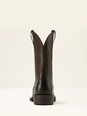 Ariat Sport Wide Square Toe Leather Cowboy Brown Boots - Image 4 of 5