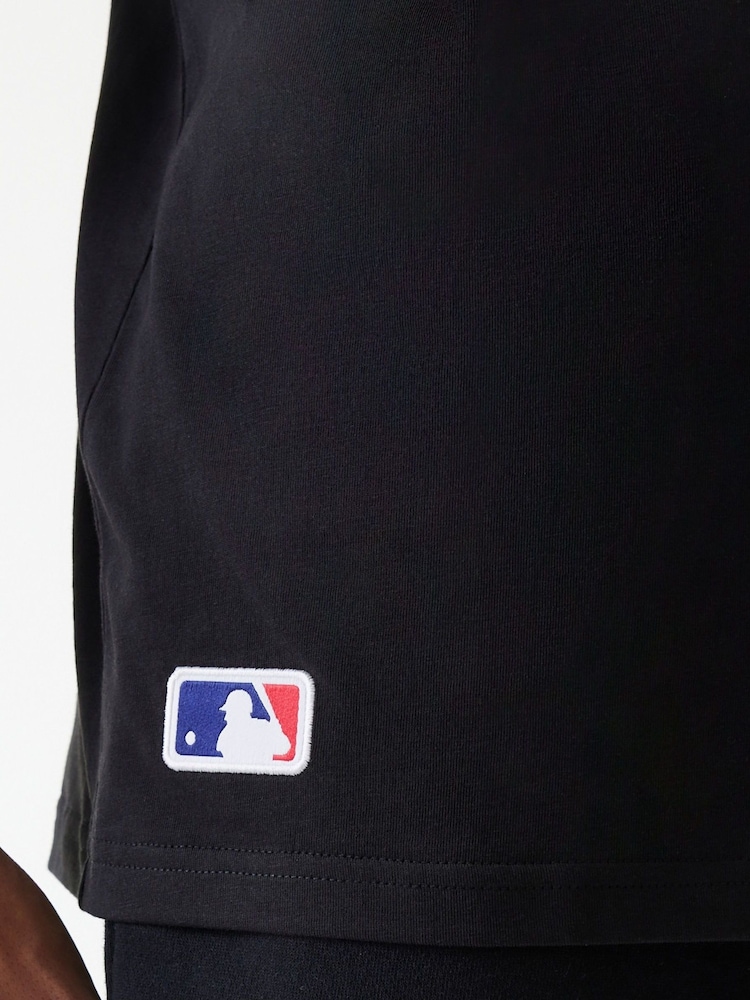 Zwart - New Era Mens New York Yankee Logo Black T-Shirt - Image 4 of 9