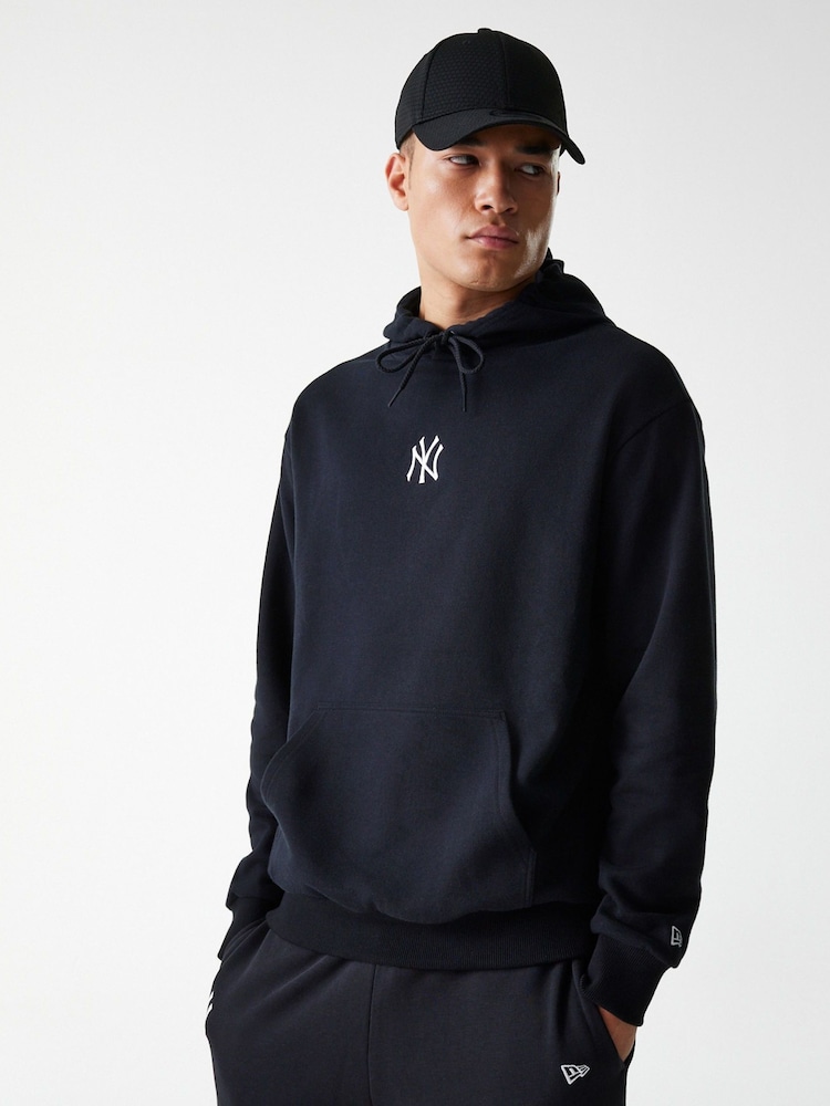 Zwart - New Era Mens New York Yankee Logo Beige Hoodie - Image 5 of 8