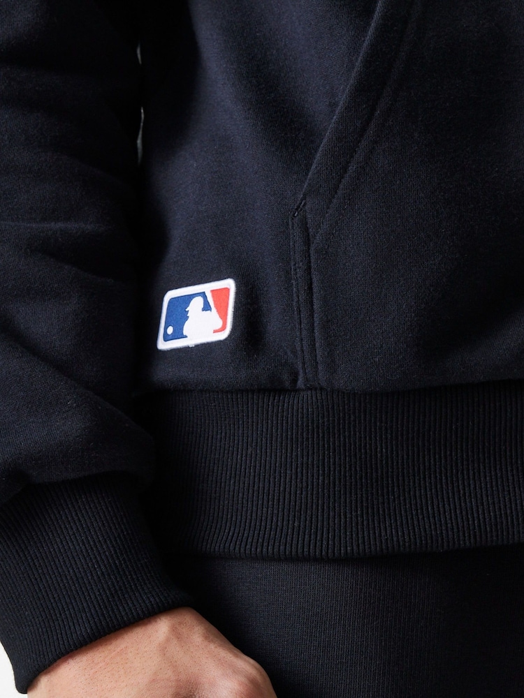 Zwart - New Era Mens New York Yankee Logo Beige Hoodie - Image 6 of 8