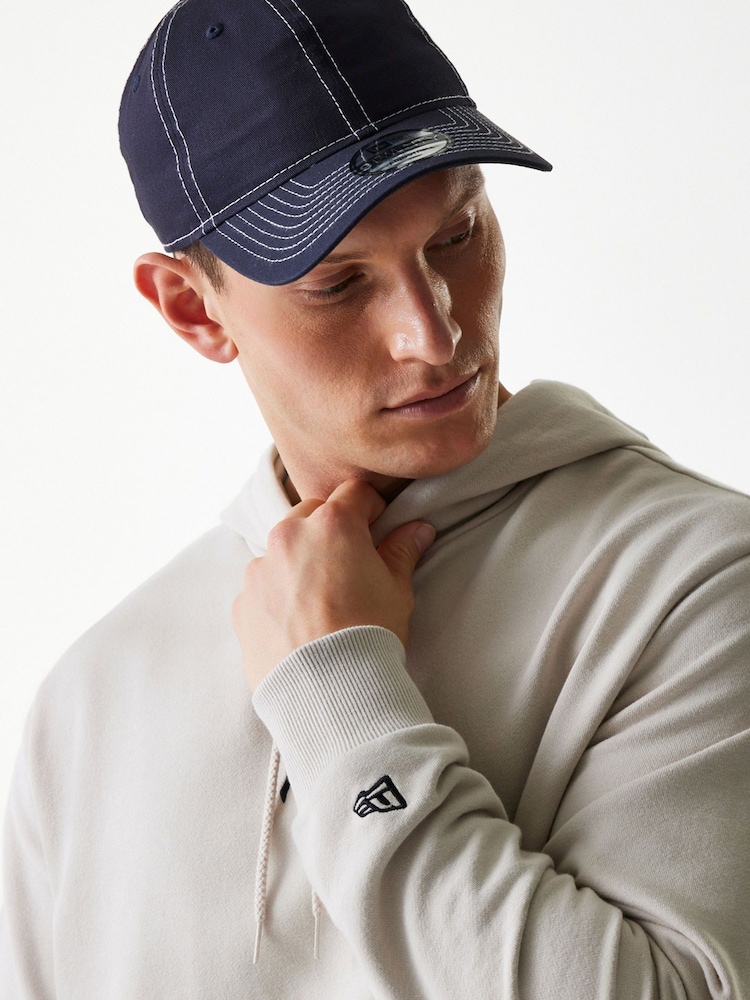 Grijs - New Era Mens New York Yankee Logo Beige Hoodie - Image 3 of 7