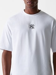 Blanco - New Era Mens New York Yankee Logo Black T-Shirt - Imagen 3 de 8