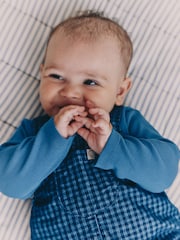Blue Check Baby Cord Dungaree and Bodysuit Set (0mths-2yrs) - Image 3 of 3