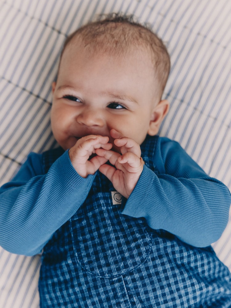 Blue Check Baby Cord Dungaree and Bodysuit Set (0mths-2yrs) - Image 3 of 3