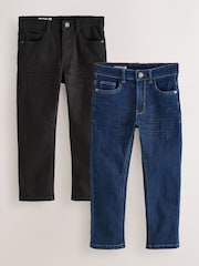 Black Denim Regular Fit Stretch Jeans 2 Pack (3-17yrs) - Image 1 of 7
