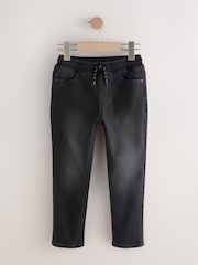 Black/Navy Regular Fit Stretch Elasticated Waist Jeans 2 Pack (3-16yrs) - Image 4 of 8