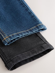 Black/Navy Regular Fit Stretch Elasticated Waist Jeans 2 Pack (3-16yrs) - Image 7 of 8