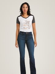 Ariat Blue High Rise Ballary Boot Cut Jeans - Image 3 of 6