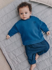 Blue Check Baby Sweatshirt and Trousers Set (0mths-2yrs) - Image 1 of 2
