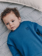 Blue Check Baby Sweatshirt and Trousers Set (0mths-2yrs) - Image 2 of 2