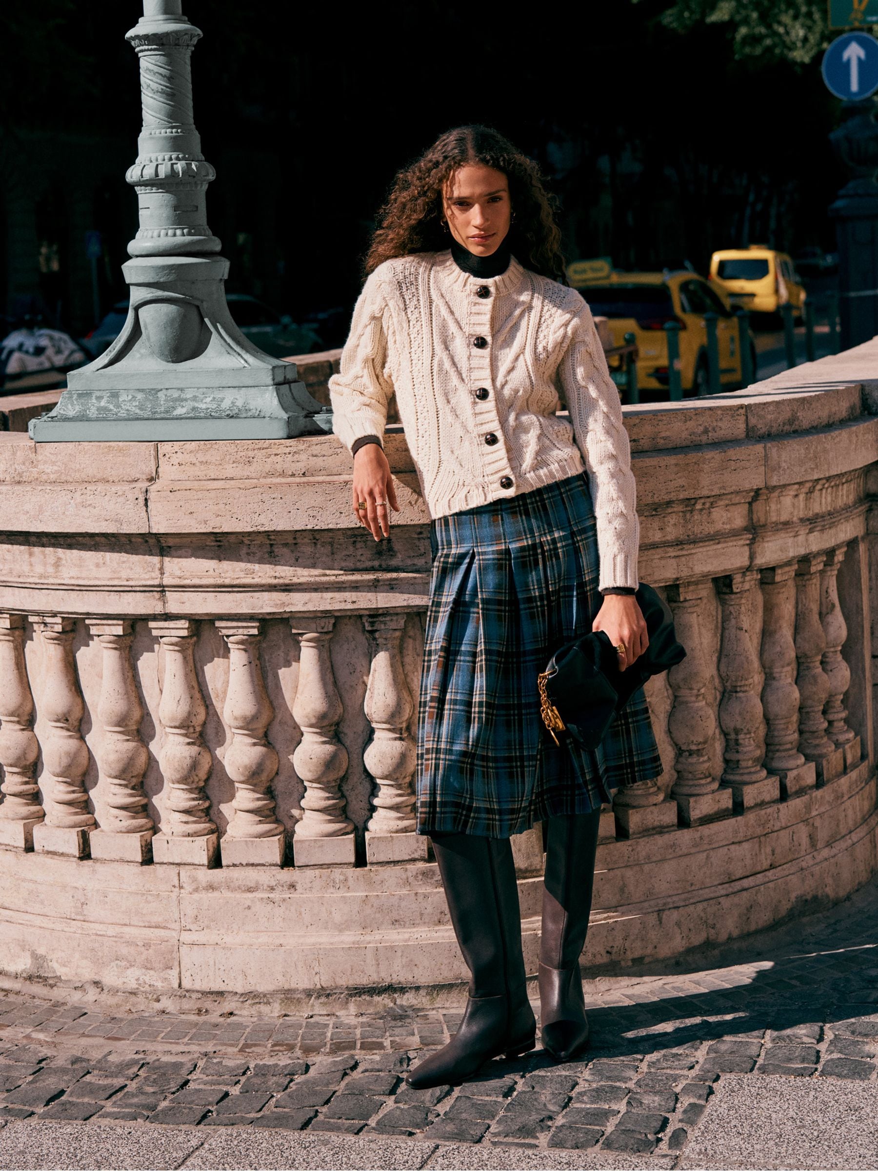 Buy Navy Blue Check Check Knee Length Kilt Skirt from Next South