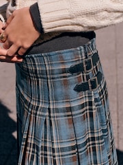 Blue Check Knee Length Kilt Skirt - Image 4 of 7