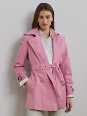 Lauren Ralph Lauren Pink Double Breasted Blend Trench Coat - Image 1 of 6