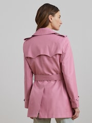 Lauren Ralph Lauren Pink Double Breasted Blend Trench Coat - Image 2 of 6