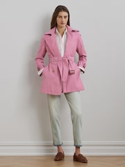 Lauren Ralph Lauren Pink Double Breasted Blend Trench Coat - Image 5 of 6