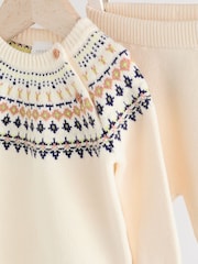 Cream Fairisle Baby Knitted Top and Leggings Set (0mths-2yrs) - Image 11 of 19