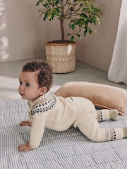 Cream Fairisle Baby Knitted Top and Leggings Set (0mths-2yrs) - Image 2 of 19