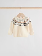 Cream Fairisle Baby Knitted Top and Leggings Set (0mths-2yrs) - Image 7 of 19
